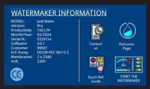 Watermaker Information Screen - "All in One" Control Panel for Watermaker, Touch Screen Display 4.3"