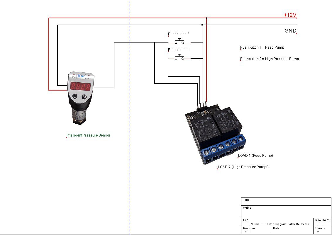 Bistable Latch Relay (double) 12V for Watermaker Pumps