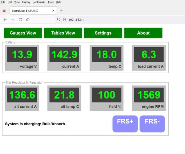 E-Maax Pro X Advanced Smart Regulator charging-status