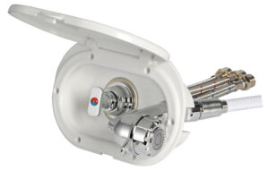 Oval shower box white PVC hose 2.5 m Shower rear outlet