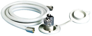Alternative view of Push-button shower white finish PVC hose 2.5 m Flat mounting