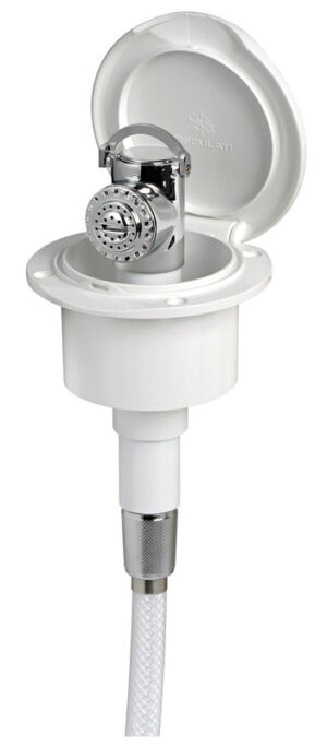 Classic Evo white deck shower PVC hose 2.5 mm Flat mounting