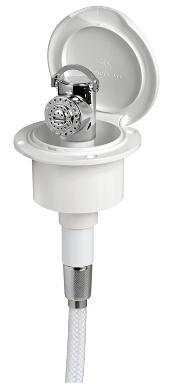Classic Evo white deck shower PVC hose 2.5 mm Flat mounting 1 Classic Evo white deck shower PVC hose 2.5 mm Flat mounting