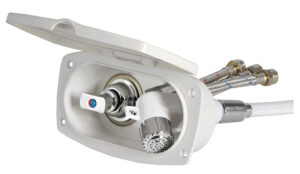 New Edge shower box white PVC hose 2.5 m Crosswise shower outlet