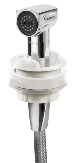 Alternative view of Saturn cold water shower horizontal white base