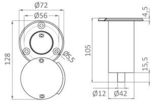 DELUX base flush w/sliding lid - Image 5
