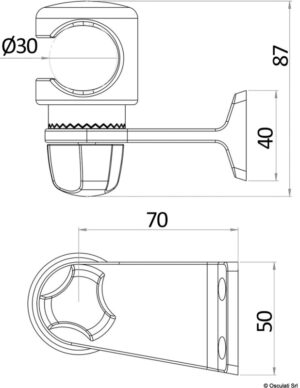 Alternative view of Bulkhead bracket for Saturn shower