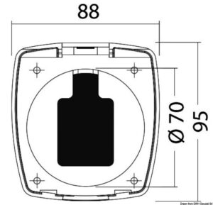 Alternative view of New Edge shower enclosure + door rear outlet 88x95