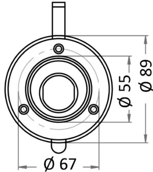Alternative view of White deckshower head housing + cap/gasket