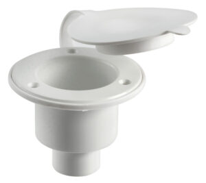 White deckshower head housing + cap/gasket