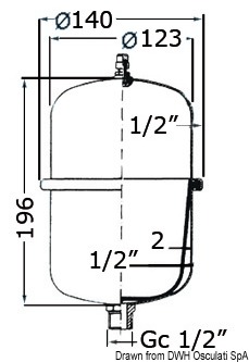 Alternative view of Accumulator tank f. fresh w. pump/water heater 2 l