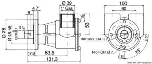 Alternative view of Nauco FPR046 pump 1" outlets