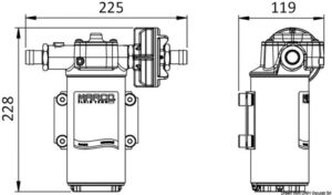 Alternative view of MARCO self-priming electric pump 12V 46 l/min