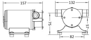 Alternative view of Europump self-priming pump plastic head 12 V