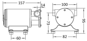 Alternative view of Europump self-priming pump brass head 12 V