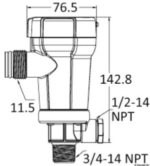 Alternative view of Rule tank aerator pump inside outlet