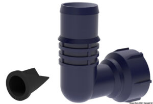 90° hose connector 1" - 1"1/8 w/non return valve