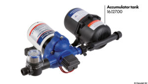 Alternative view of Europump water pump w/3 valves 12V 8.5A