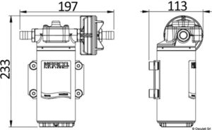 Alternative view of MARCO self-priming pump for AC systems 12V 26 l/min