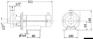 Alternative view of Bronze centrifugal electropump 12V 40 l/min