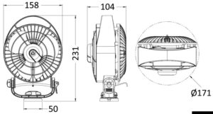 Alternative view of CAFRAMO Bora II fan black 12/24 V