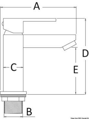 Alternative view of Square short mixer for toilet sink