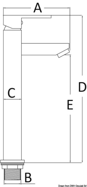 Alternative view of Square high mixer for toilet sink
