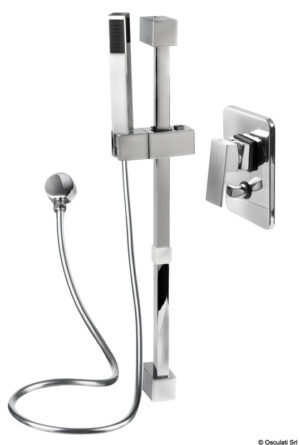 Square shower rail w/water tap V.2 with grey PVC