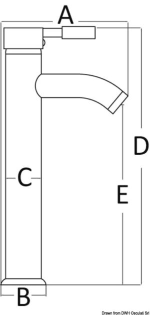 Alternative view of Diana high column toilet sink mixer chromed brass