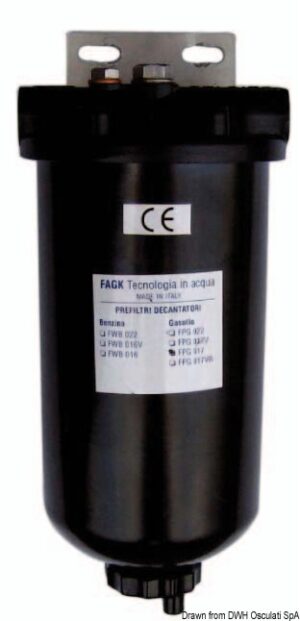 Alternative view of Pre-filter paper cartridge 3/8" only gasoline 8 micron