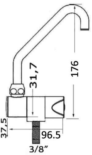 Alternative view of Swivelling faucet Slide series high cold water