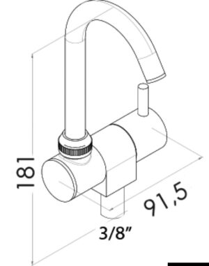 Alternative view of Slim swivelling tap cold water