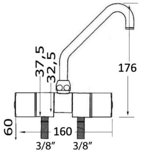Alternative view of Swivelling tap Slide series high cold/hot water