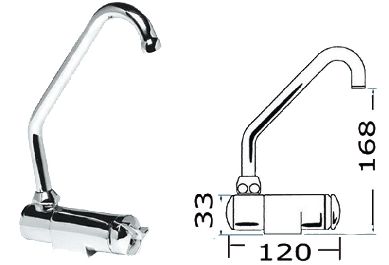 Swivelling tap Star series high cold/hot water 1 Swivelling tap Star series high cold/hot water