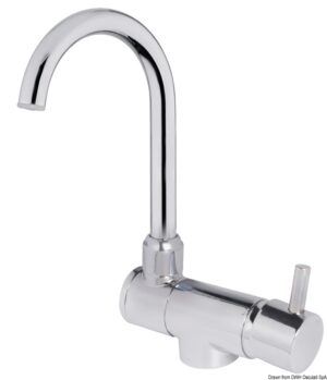 Slim hot/cold water mixer