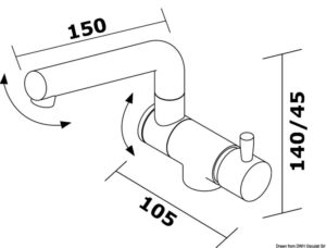 Alternative view of Foldable double-connection hot/cold water mixer