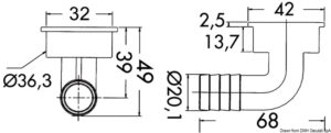Cockpit drain AISI 316 Ø 42 - Image 2