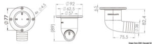 Alternative view of 90° Cockpit drain AISI 316