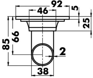 Alternative view of Oval cockpit drain AISI 316