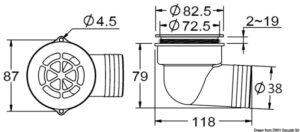 90° cockpit drain with w/check valve ø 1.5" - Image 2