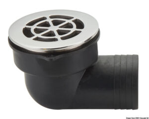 90° cockpit drain with w/check valve ø 1.5"