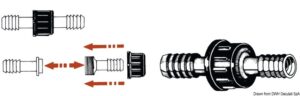 Nylon cylindrical hose fitting 12 mm