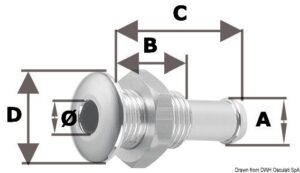 Alternative view of Mini skin fitting AISI 316 convex 1/4"