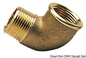 90° brass elbow male/female 1"