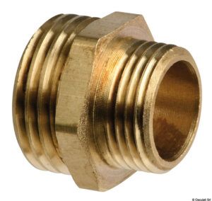Brass double nipple 1" x 1 1/4"