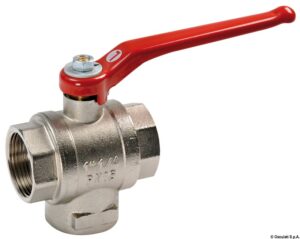 Ball ball brass 3-way 1" L