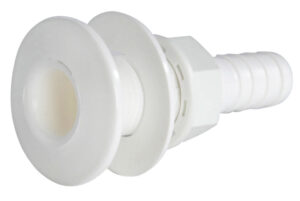 Seacock white plastic w/hose adaptor 1/2"