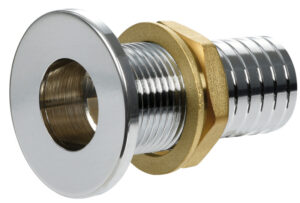 Thru hull flush mount chromed brass 1" x 30 mm