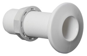 Threaded seacock white plastic 1"