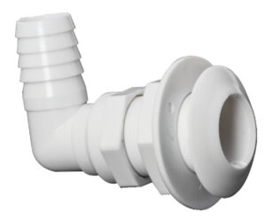 90° seacock white plastic 1" x 19 mm